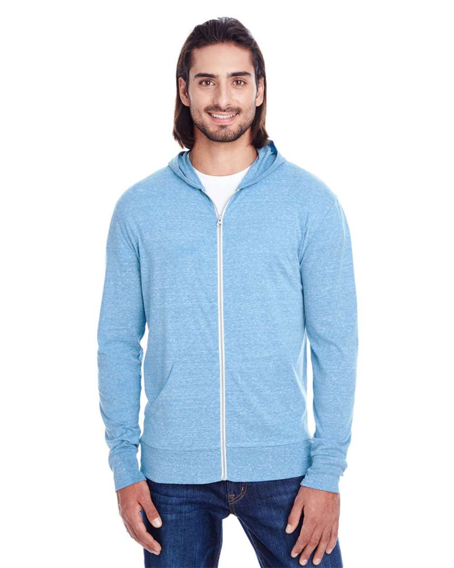 Triblend Full-Zip Lightweight Hooded Sweatshirt - 302Z