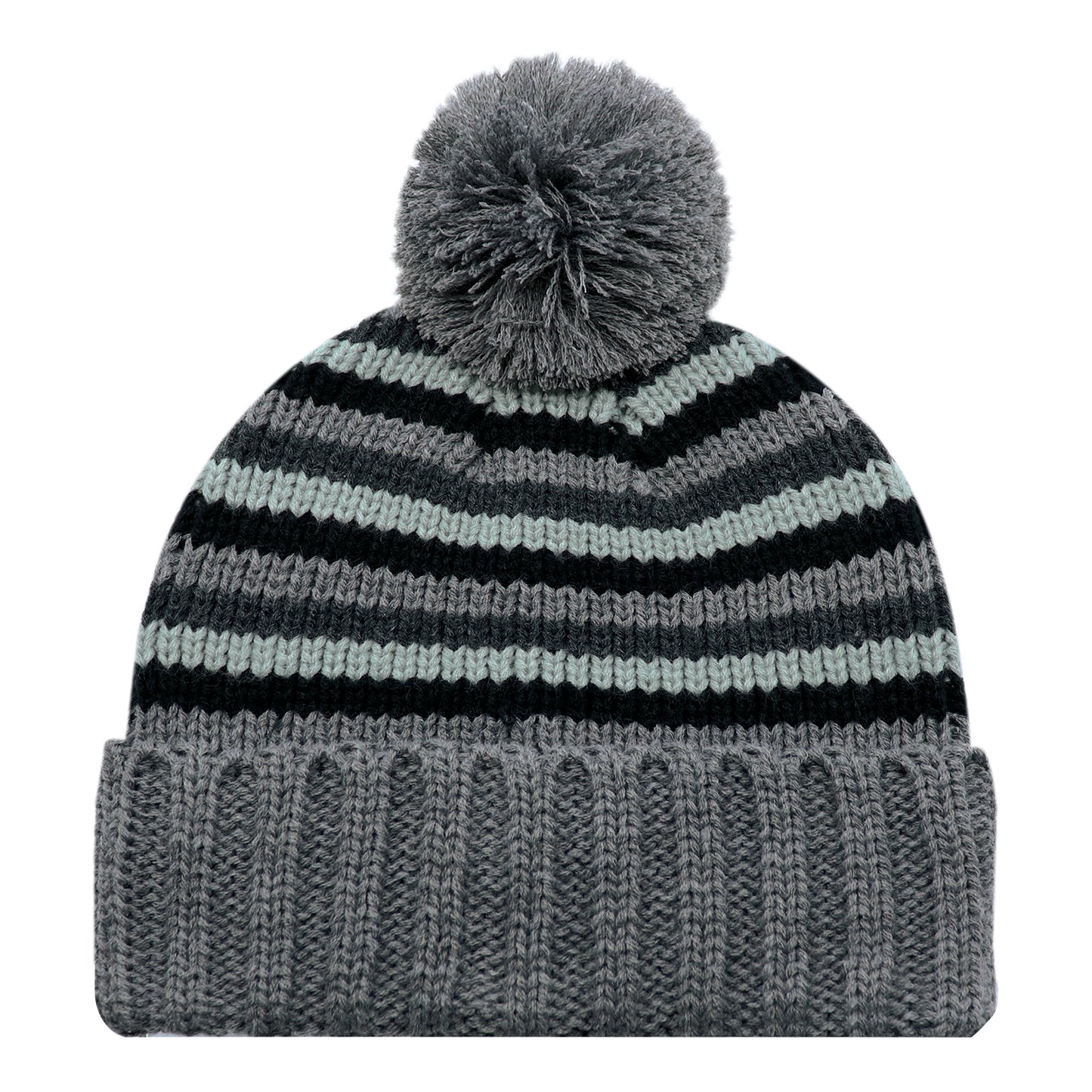 AJM -Striped Pom-Pom Cuffed Toque- 9C259M