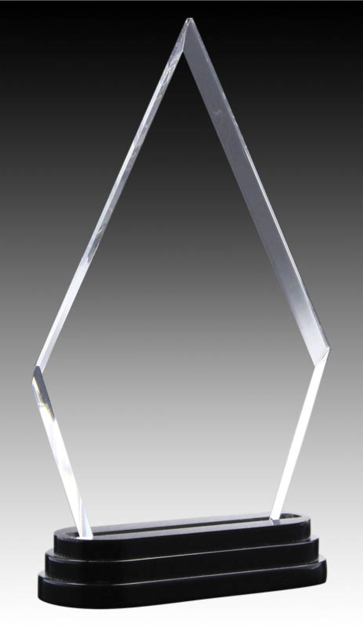 Apollo Series - Acrylic Clear Arrowhead Black Base