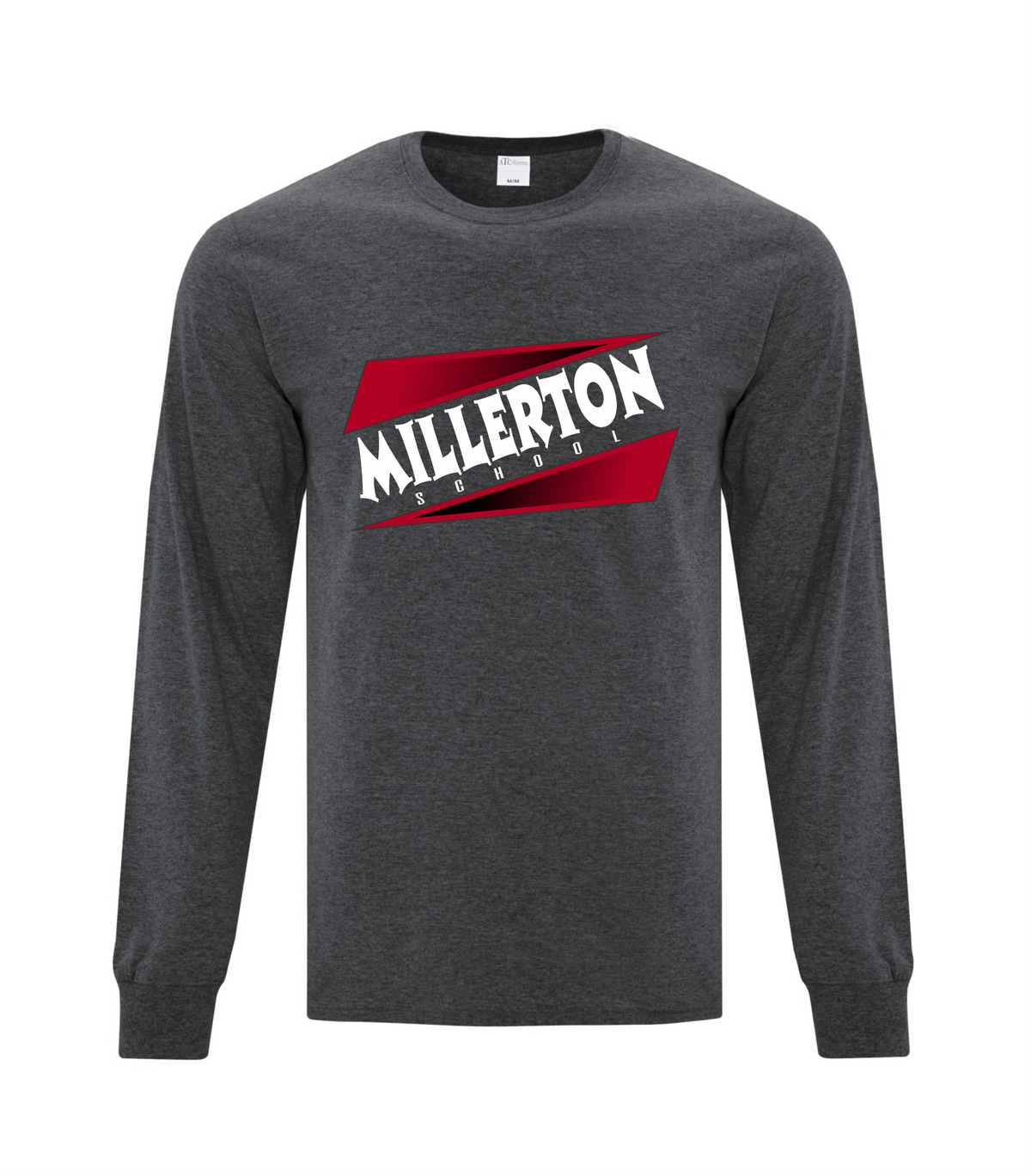 ATC Every Day Cotton Long Sleeve Tee - Dark Heather Grey - Millerton School 2026-27