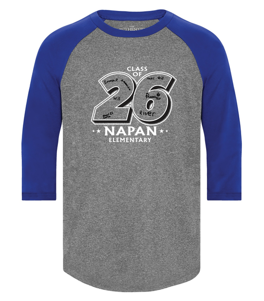 Polyester Baseball Jersey - Charcoal Heather/True Royal - Napan School 2026