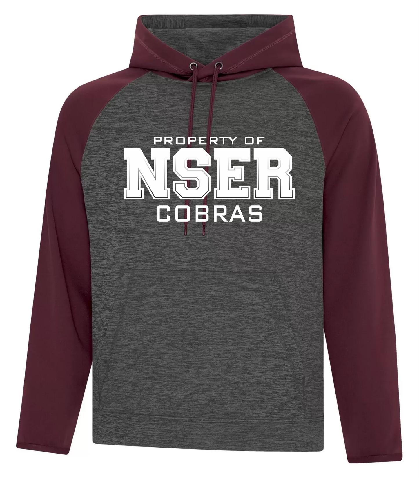 Dynamic Heather Two Tone Polyester Hoodie - NSER School 2024-25