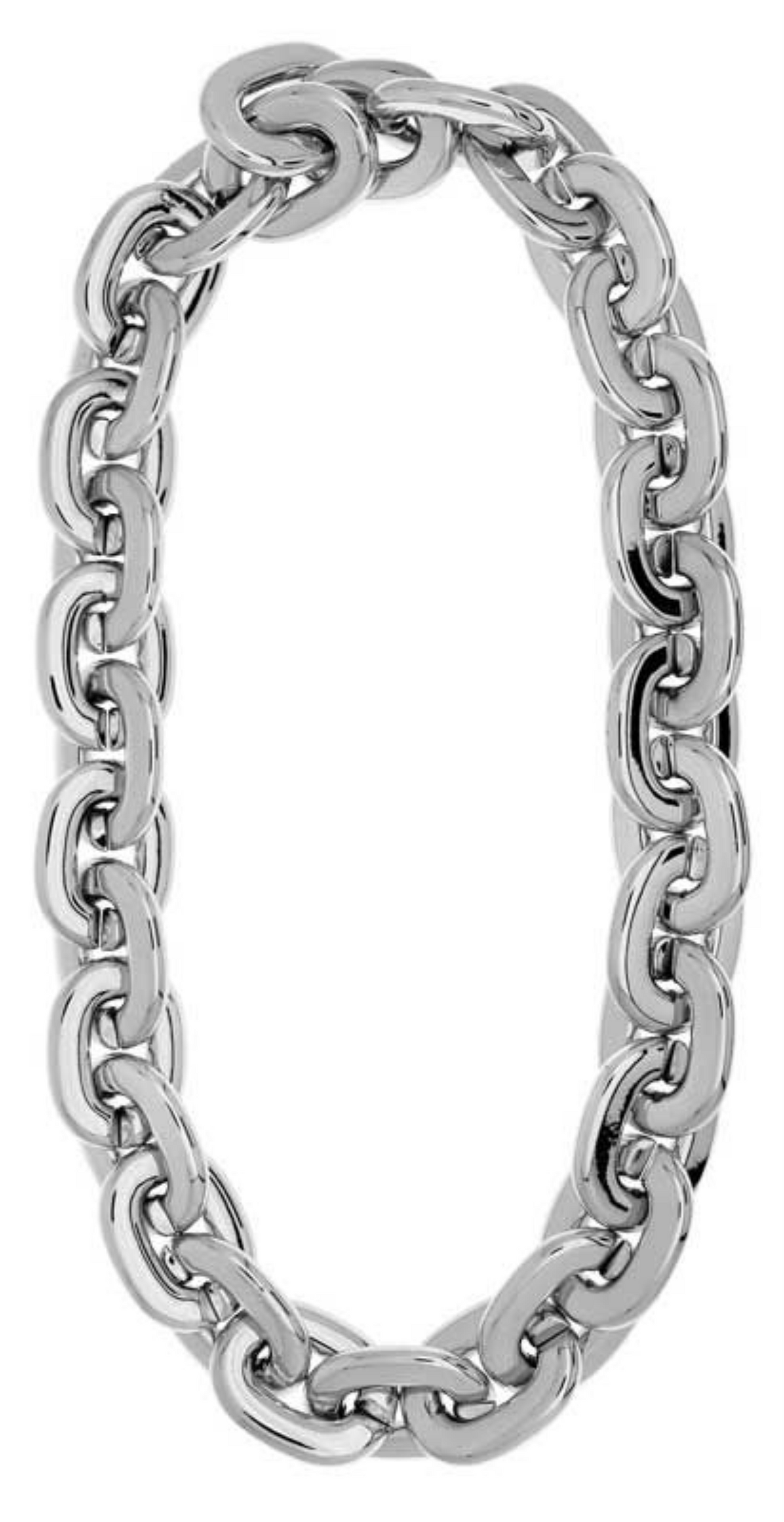XL Alpha Medal w/Chain 6" x 5.25", Bright Silver
