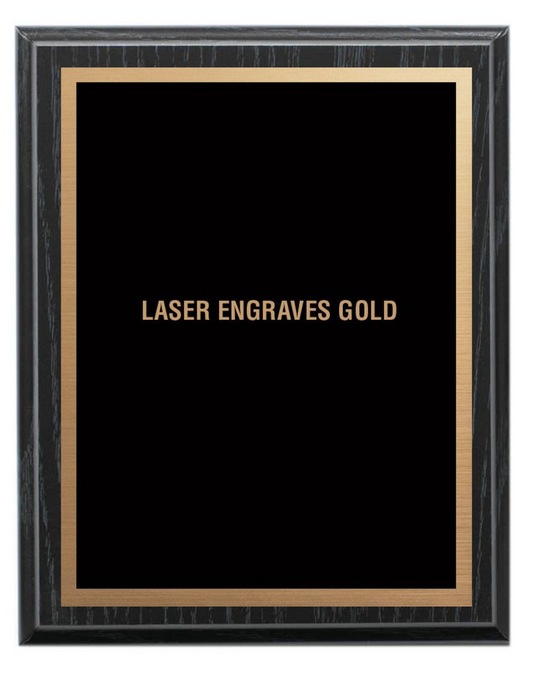 Black Oak Plaque with Metal Plate - Laser series