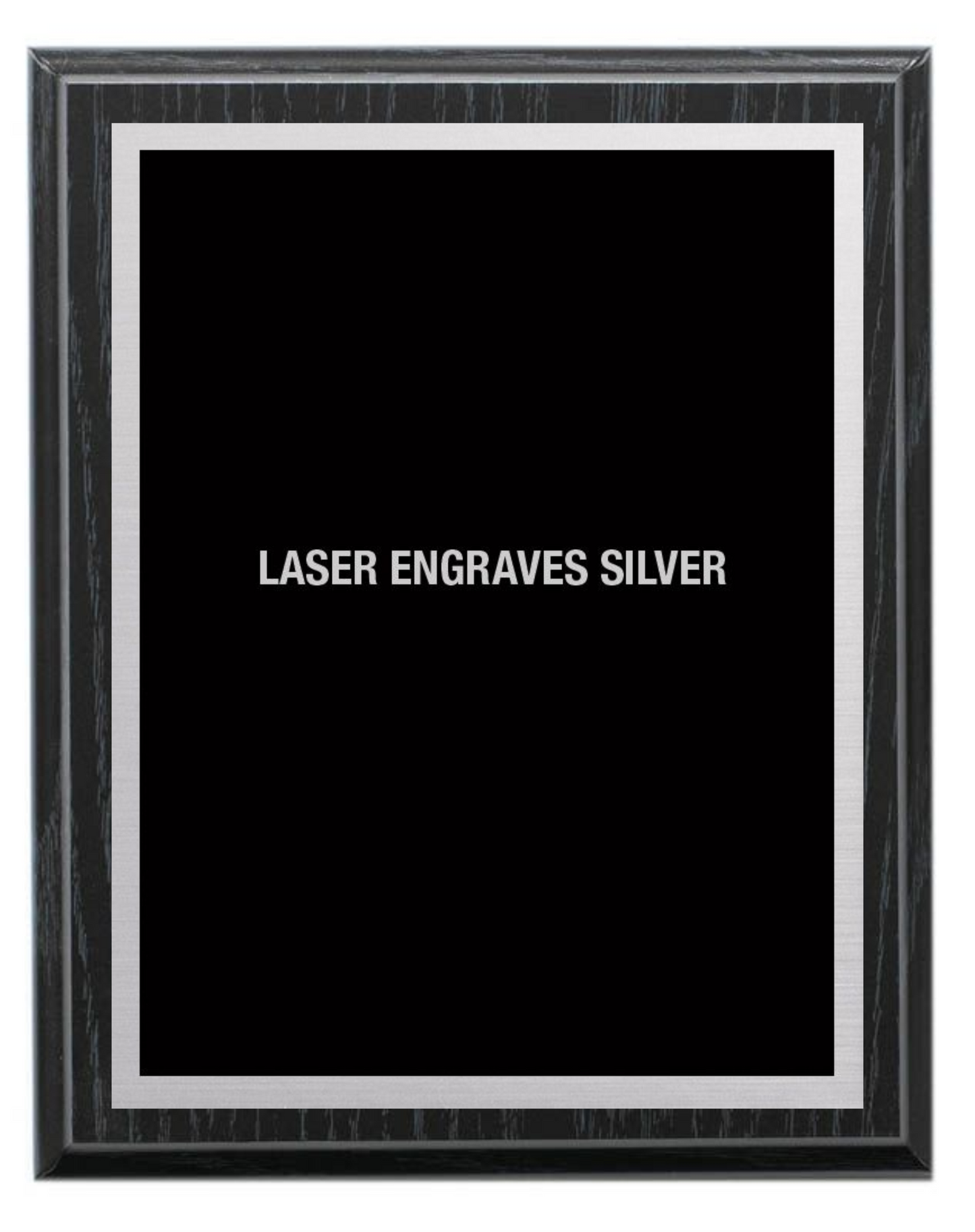 Black Oak Plaque with Metal Plate - Laser series