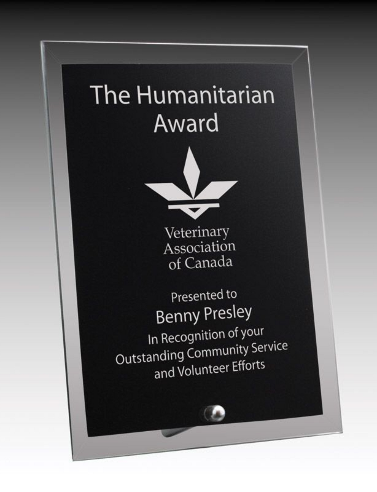 Black Reflection Series - Black Glass Plaque with Pin