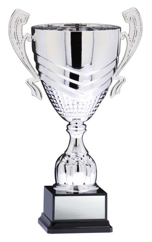 Silver Ridged Cup With Handles - EC360