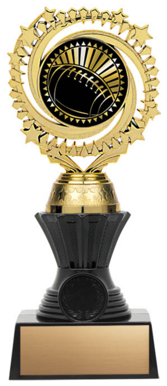 Solar Twister Trophy on Black Base - Football - Solar Series