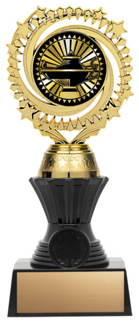 Solar Twister Trophy on Black Base - Academic - Solar Series