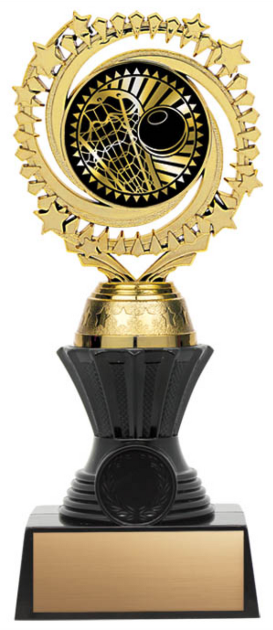 Solar Twister Trophy on Black Base - Lacrosse - Solar Series