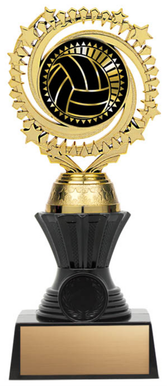 Solar Twister Trophy on Black Base - Volleyball - Solar Series