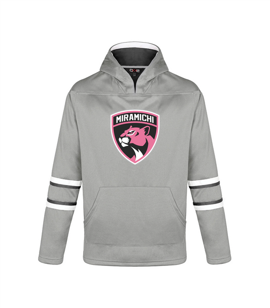 Miramichi Panthers - Grey Hockey Hoodie with Regular Logo