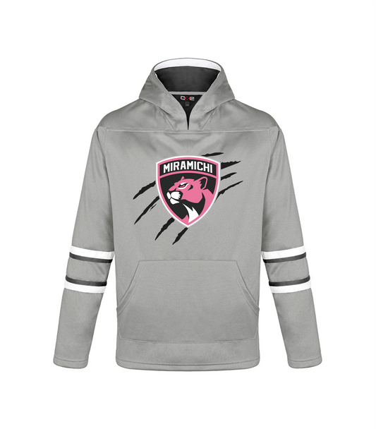 Miramichi Panthers - Grey Hockey Hoodie with Claw Logo