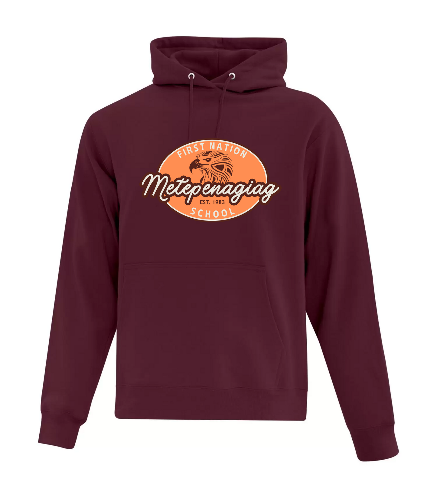 Maroon Cotton Hoodie - Metepenagiag School 2024-25