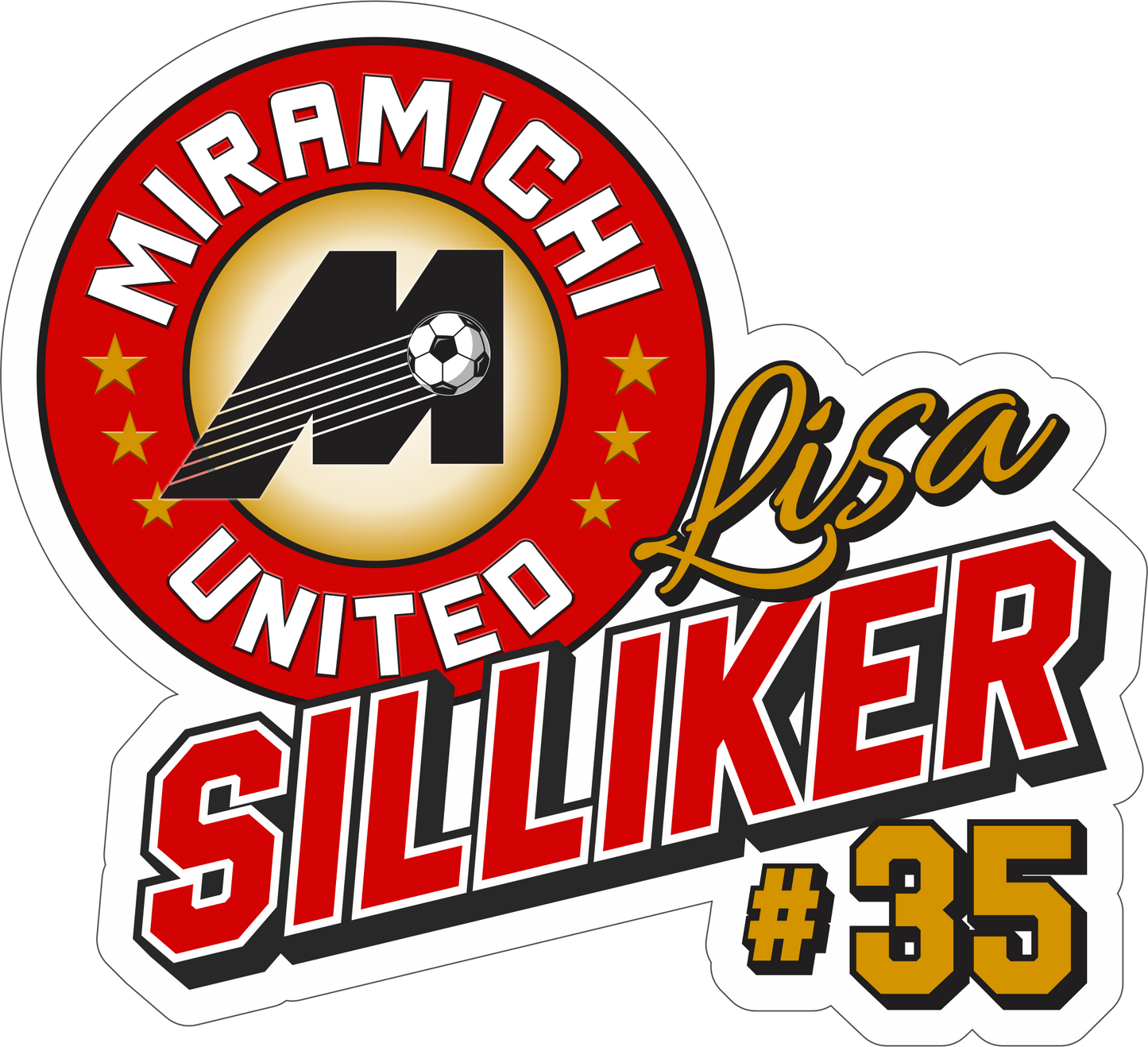 Miramichi United Decals for Car Window - 6" High