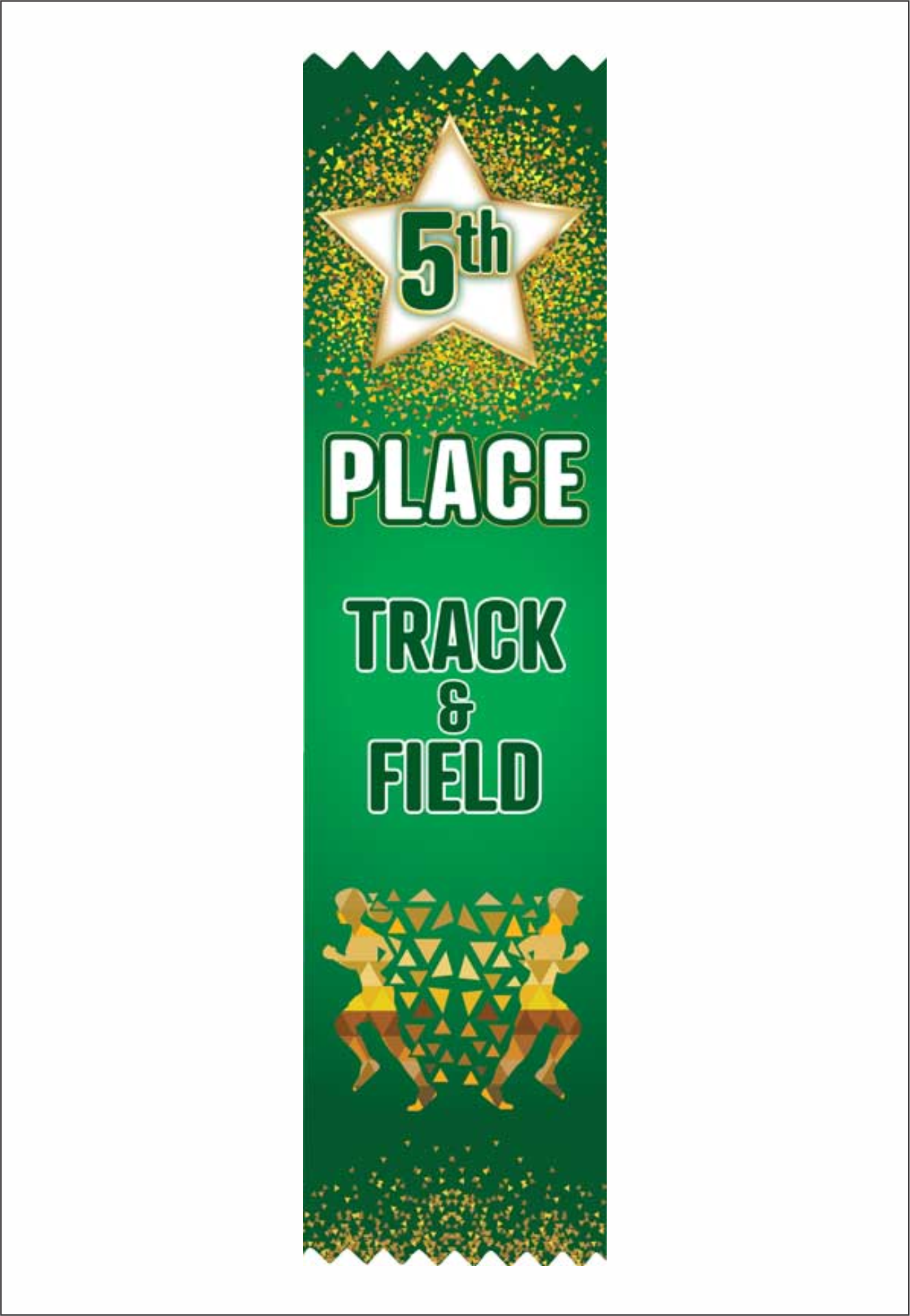 5th Place Track & Field Flat Ribbon - Pack of 25 - SRS385