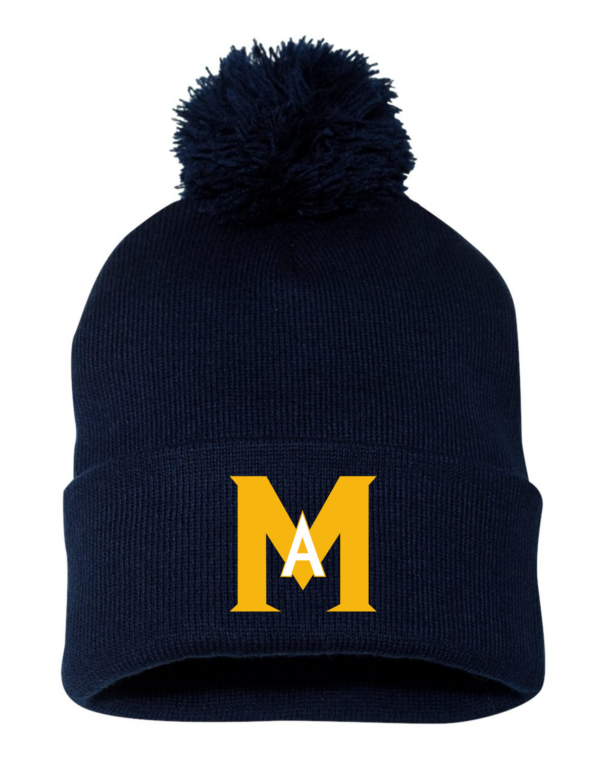12" Pom-pom Cuffed Beanie - Navy - Max Aitken Academy 2026-27