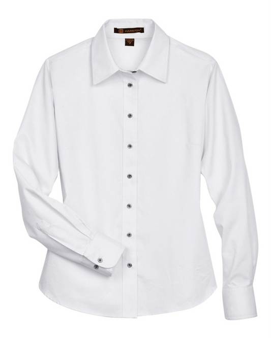 Ladies' Easy Blend™ Long Sleeve Twill Dress Shirt with Stain-Release - Harriton M500W