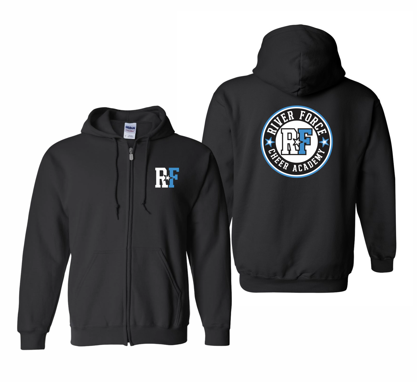 Heavy Blend Full-Zip Hoodie - Black - River Force Cheer Academy