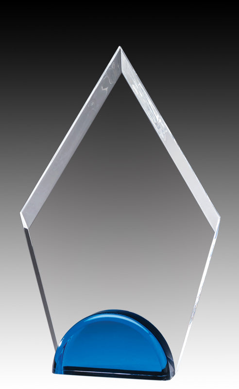 Prism Series - Acrylic Clear Arrowhead Blue & Gold Base