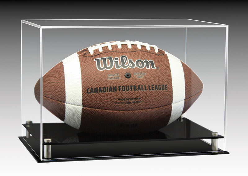 Ball Display Cases Acrylic Display Case Football, Clear / Black River Signs