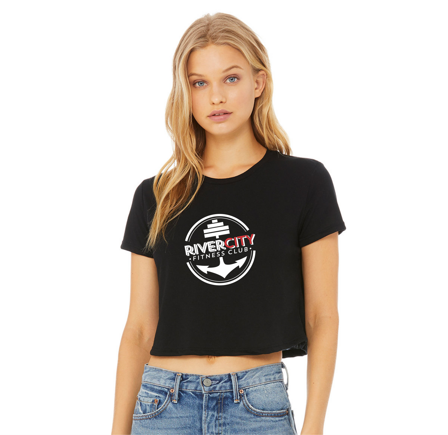 River City Fitness - Black Cropped T-Shirt