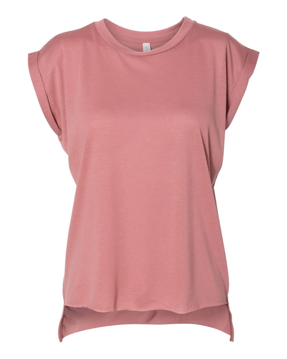 Flowy Rolled Cuffs Ladies Muscle Tee - BELLA + CANVAS 8804