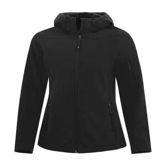 Everyday Hooded Water Repellent Stretch - Soft Shell Ladies Jacket - Coal Harbour L7605