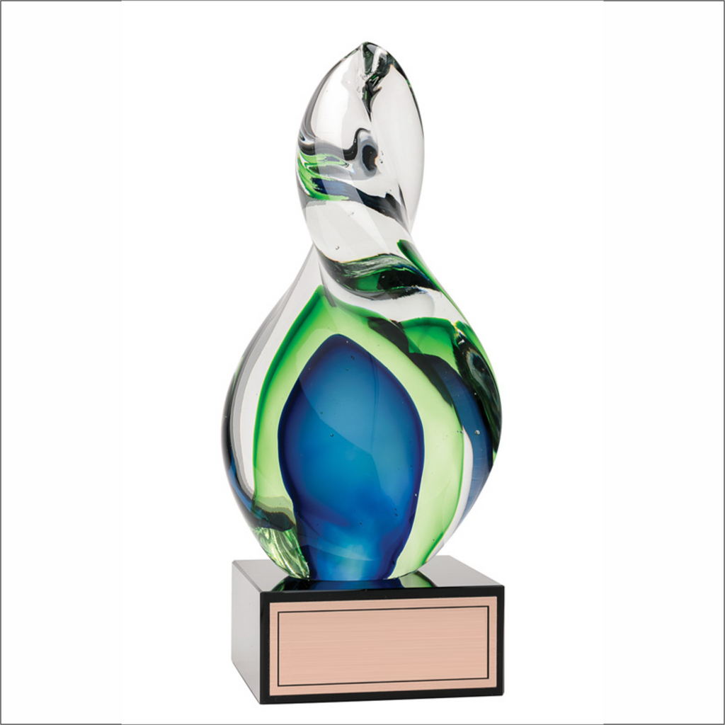Art Series - Glass Green & Blue Twist