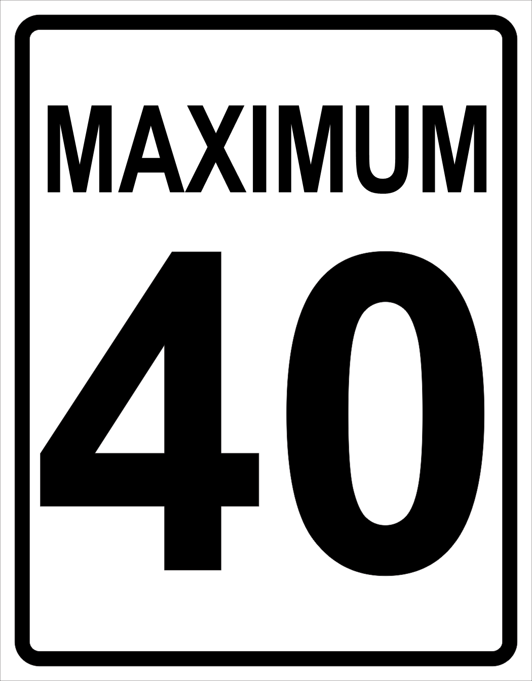 Maximum Speed Sign (40) MUTCDC RB-1