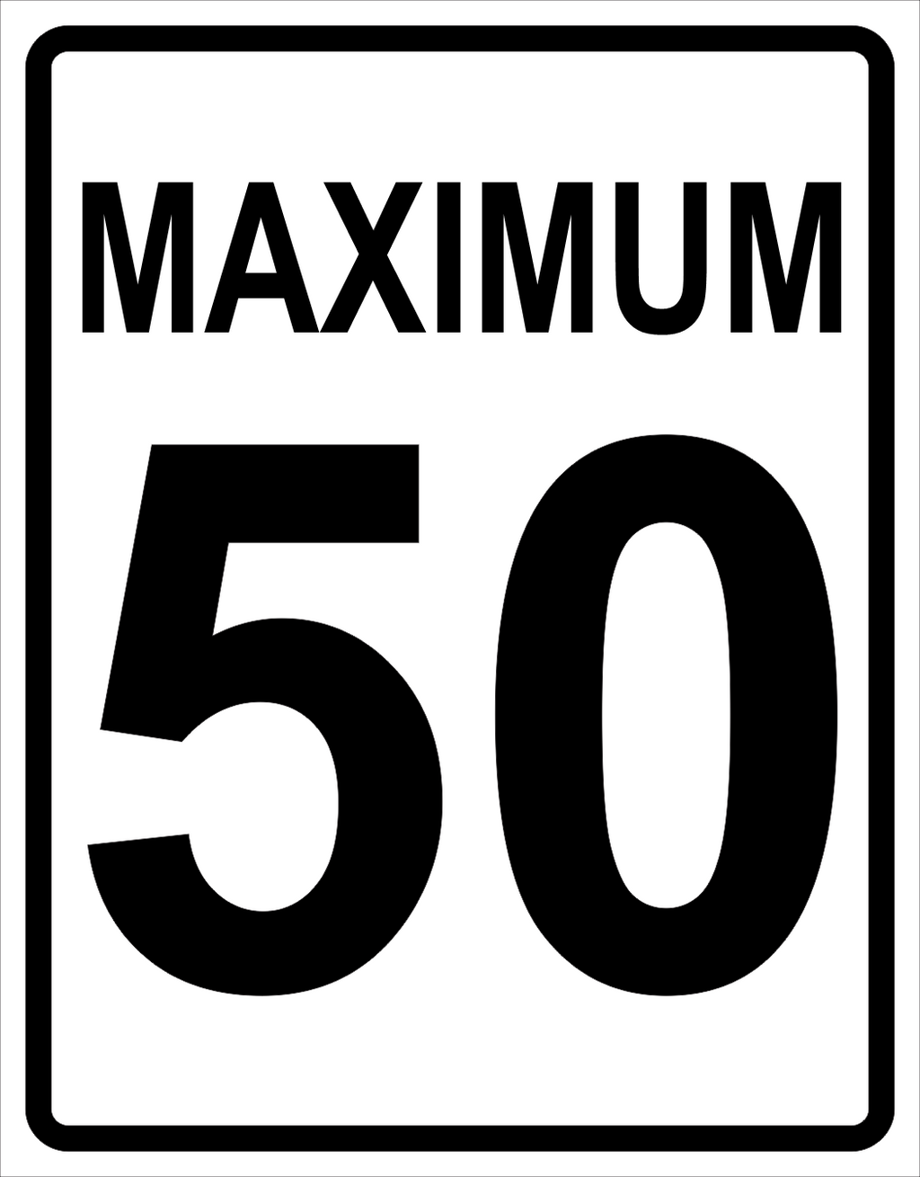 Maximum Speed Sign ( 50 ) MUTCDC RB-1