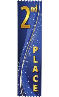 2nd Place Flat Ribbon - Pack of 25 - SRS332