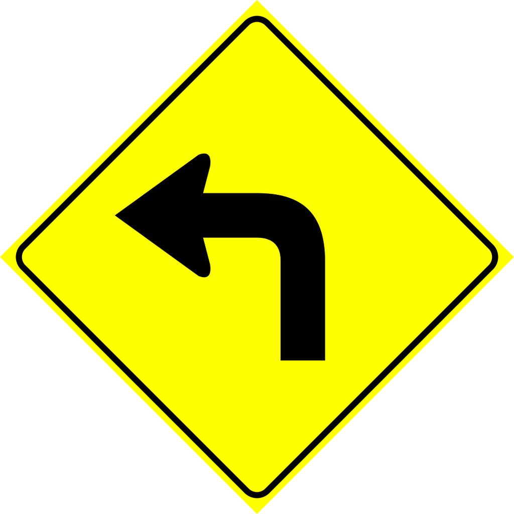 Sharp Left Turn Sign MUTCDC WA-2L