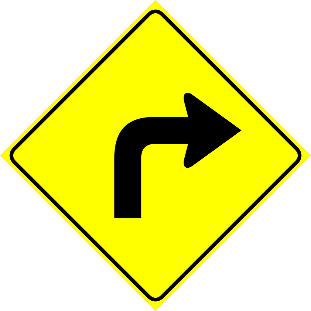 Sharp Right Turn Sign MUTCDC WA-2R