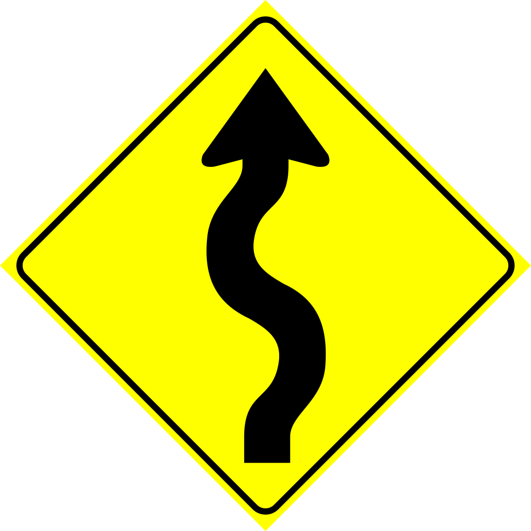 Right Winding Road Sign MUTCDC WA-6R