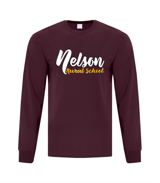 ATC Every Day Cotton Long Sleeve Tee - Maroon - Nelson School 2026-27