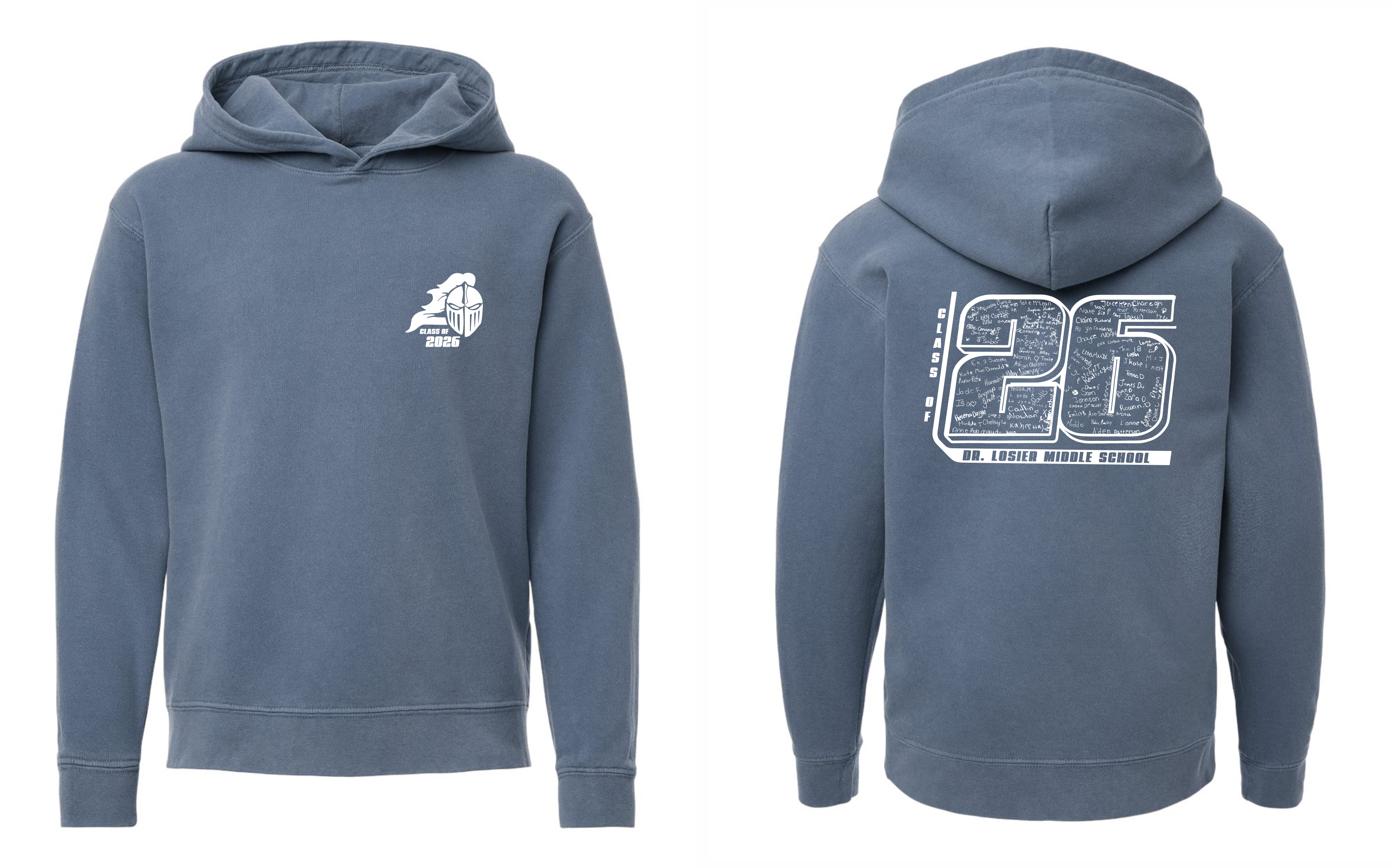 Dr. Losier School - Grad Hoodie Class of 2026 - Blue Jean