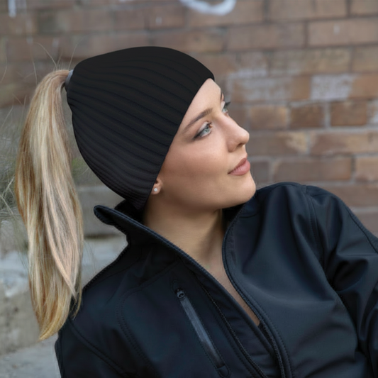 AJM -Toque with elasticized Ponytail Opening- 1K200L