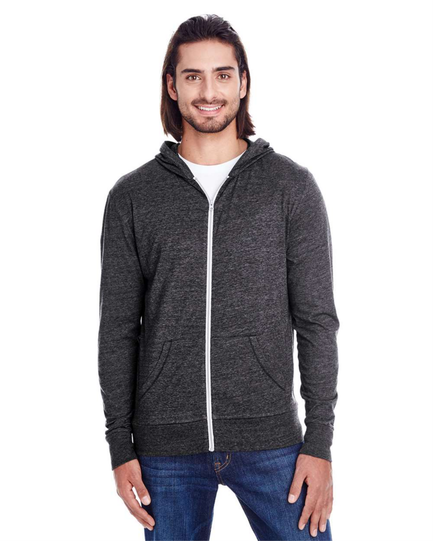 Triblend Full-Zip Lightweight Hooded Sweatshirt - 302Z