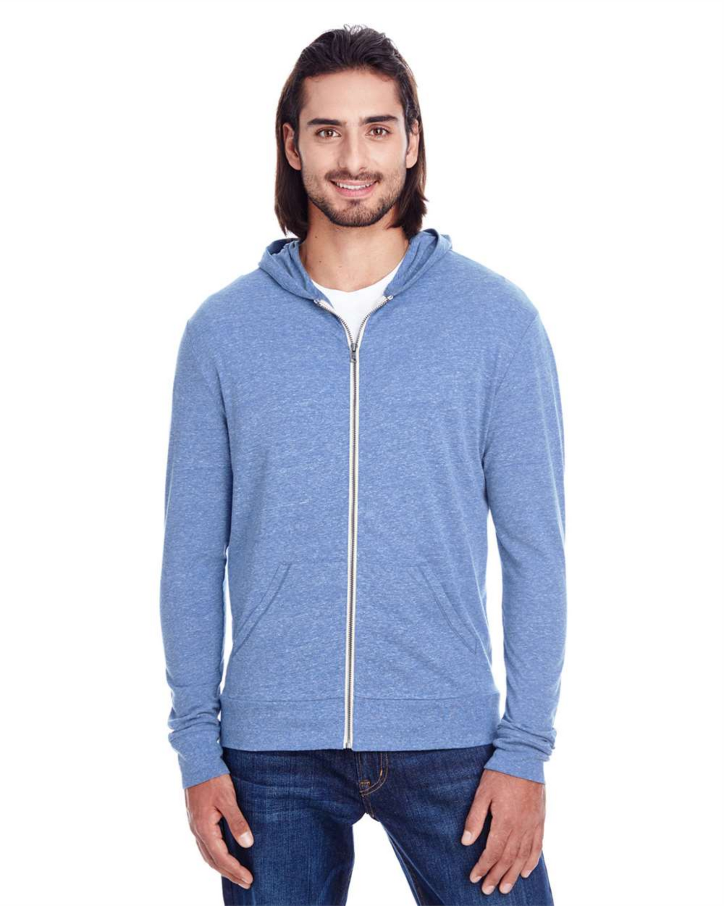 Triblend Full-Zip Lightweight Hooded Sweatshirt - 302Z