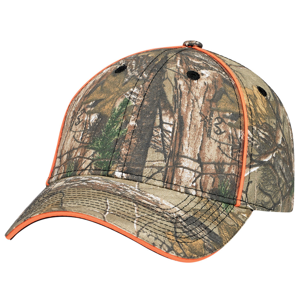 AJM -Realtree Print Cap with Safety Orange Piping Feature- 6Y525M