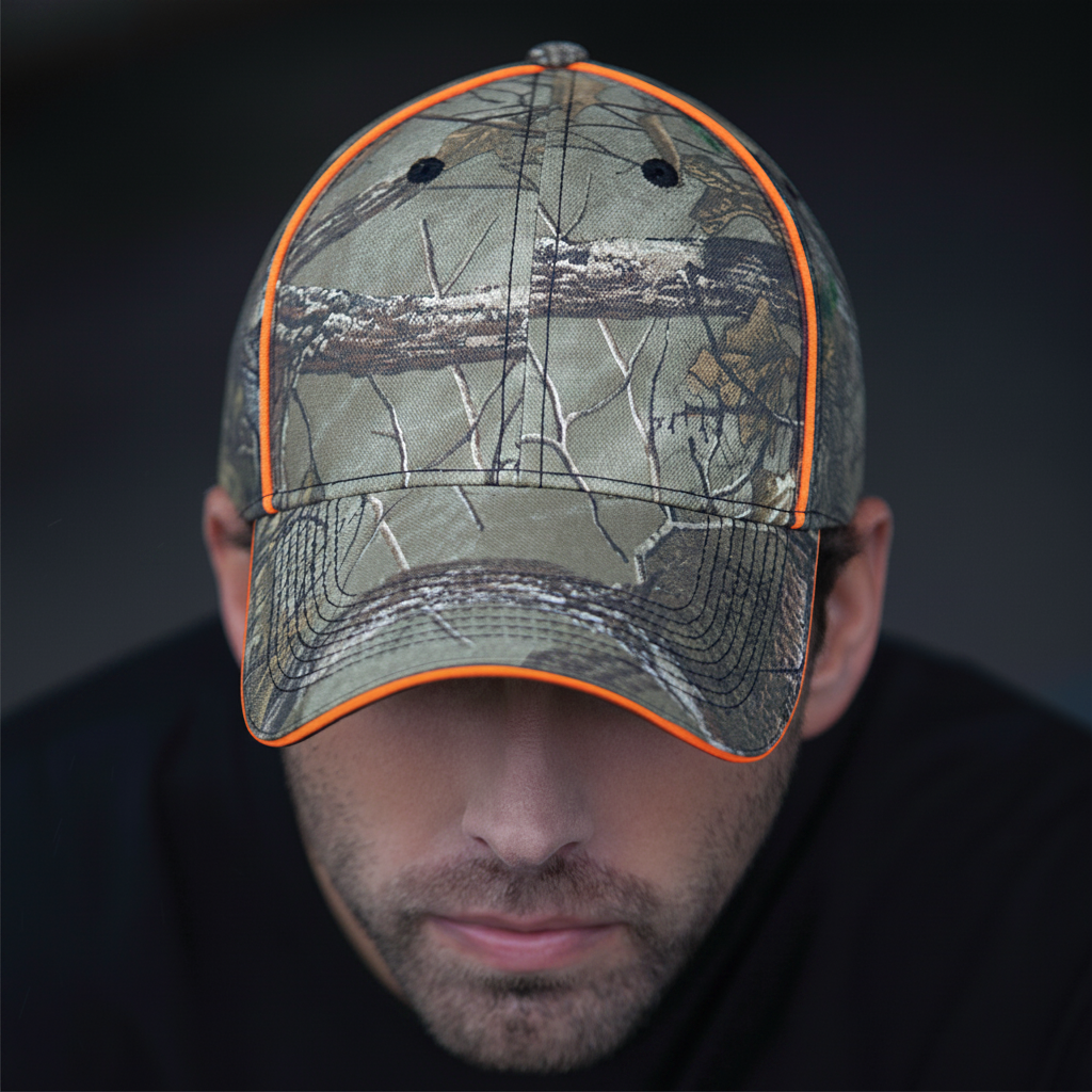 AJM -Realtree Print Cap with Safety Orange Piping Feature- 6Y525M