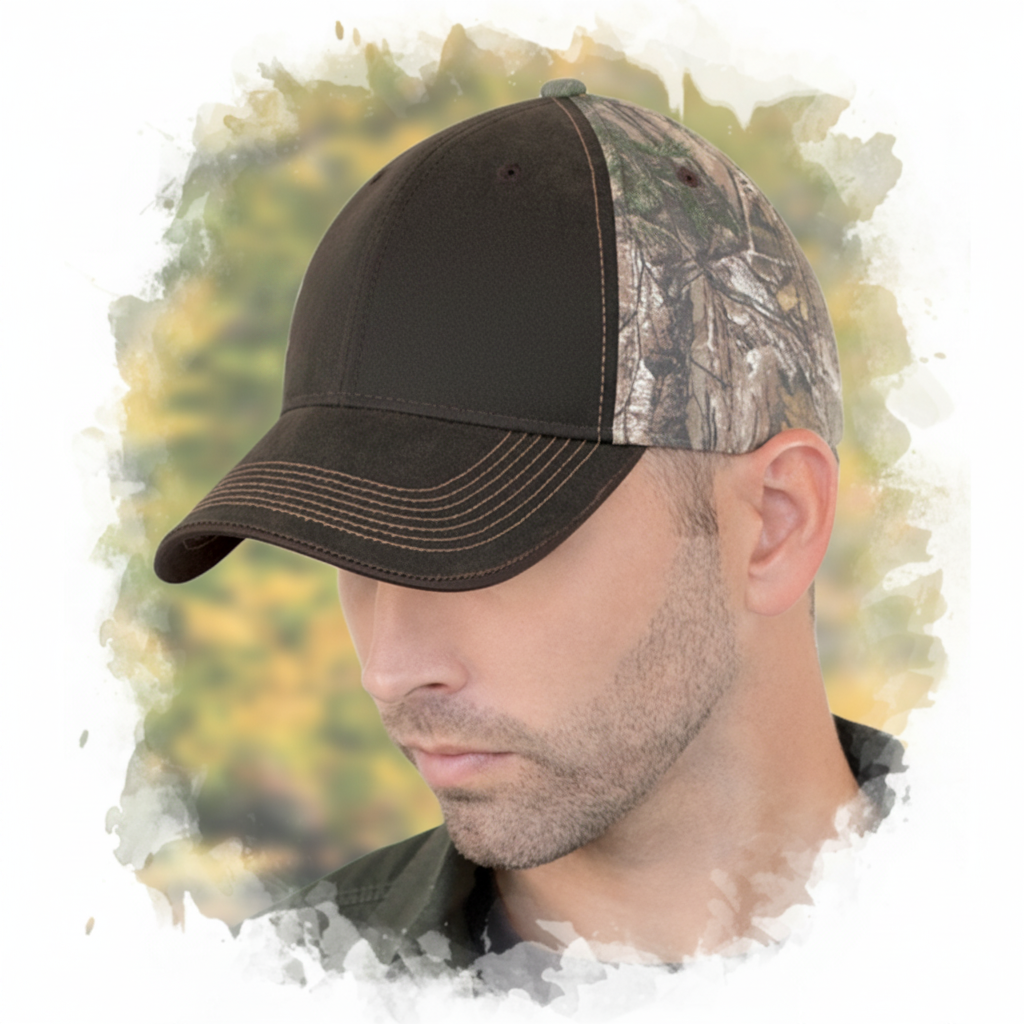 AJM -Brown Cap with Realtree Back Texture- 6Y737M