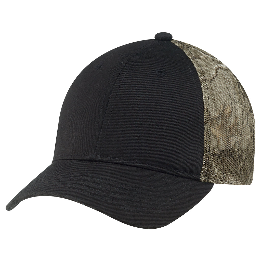 AJM -Black Cap with Textured Back Mesh- 6Y847M