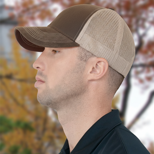AJM -Weathered Polycotton & Soft Polyester Mesh Cap- 7L647M