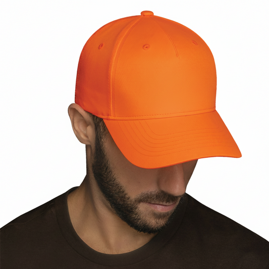 AJM -Safety Orange Five Panels Medium Profile Cap- 8910M