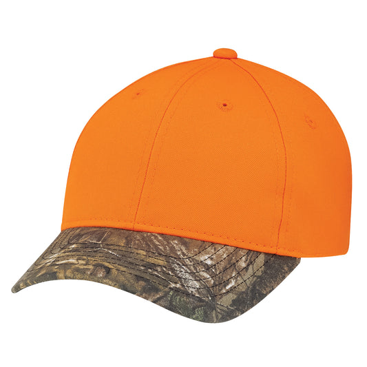 AJM -Safety Orange Cap with Realtree Texture Peak- 8A448M