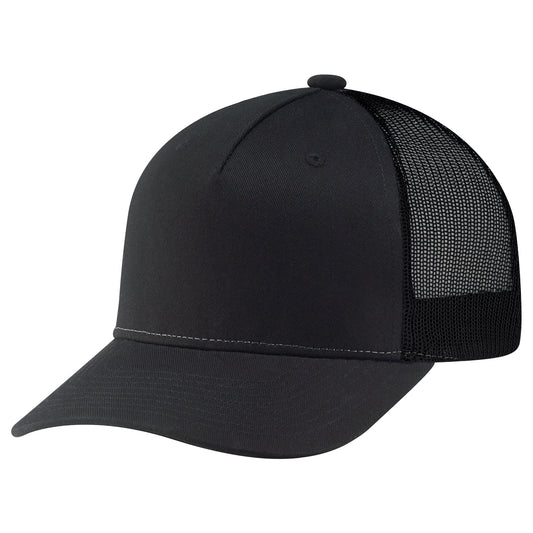 AJM -5 Panel Cap with Deluxe Chino Twill & Polyester Mesh- 8E909M