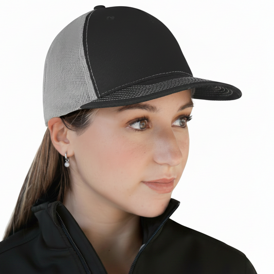 AJM -5 Panel Cap with Deluxe Chino Twill & Polyester Mesh- 8E909M