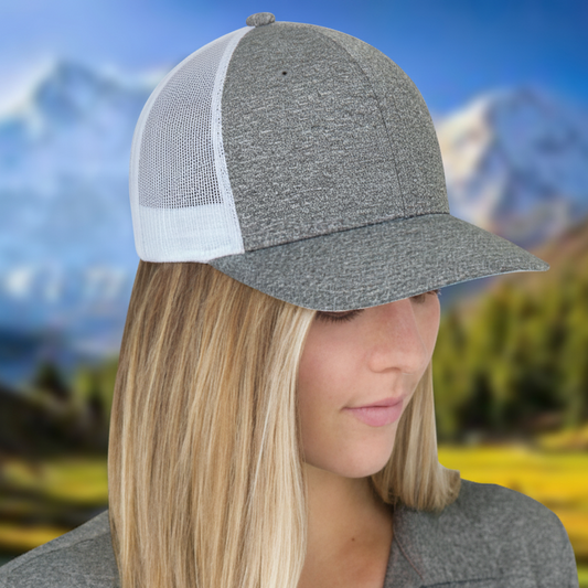 AJM -Polyester Heather with Polyester Mesh Back- 8H018M